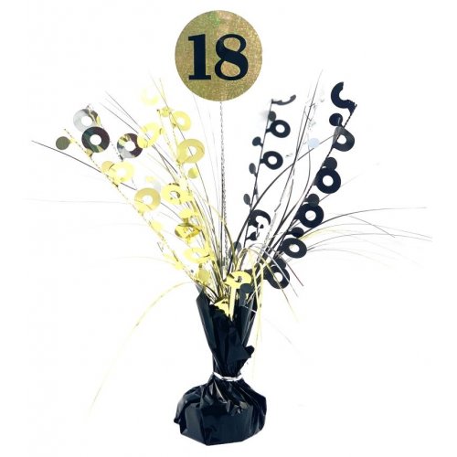 21st Birthday Spray Centrepiece Table Decoration Black Silver Gold