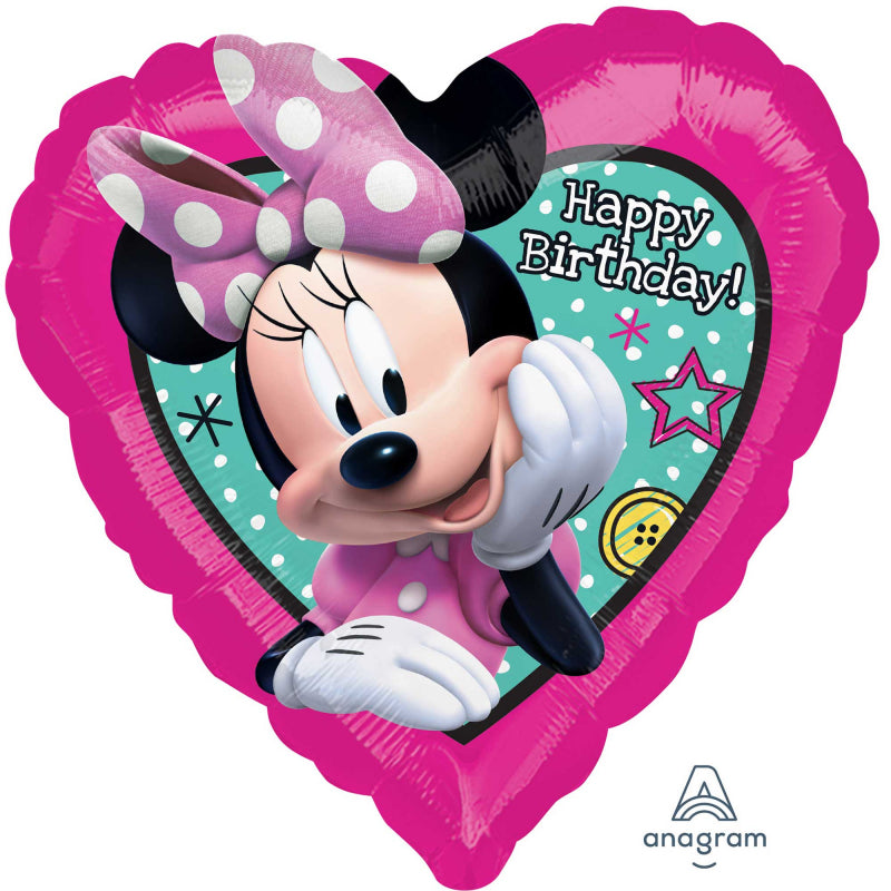 Palloncini in foil tondo per festa a tema Minnie Mouse Happy Birthday –  partyeballoon