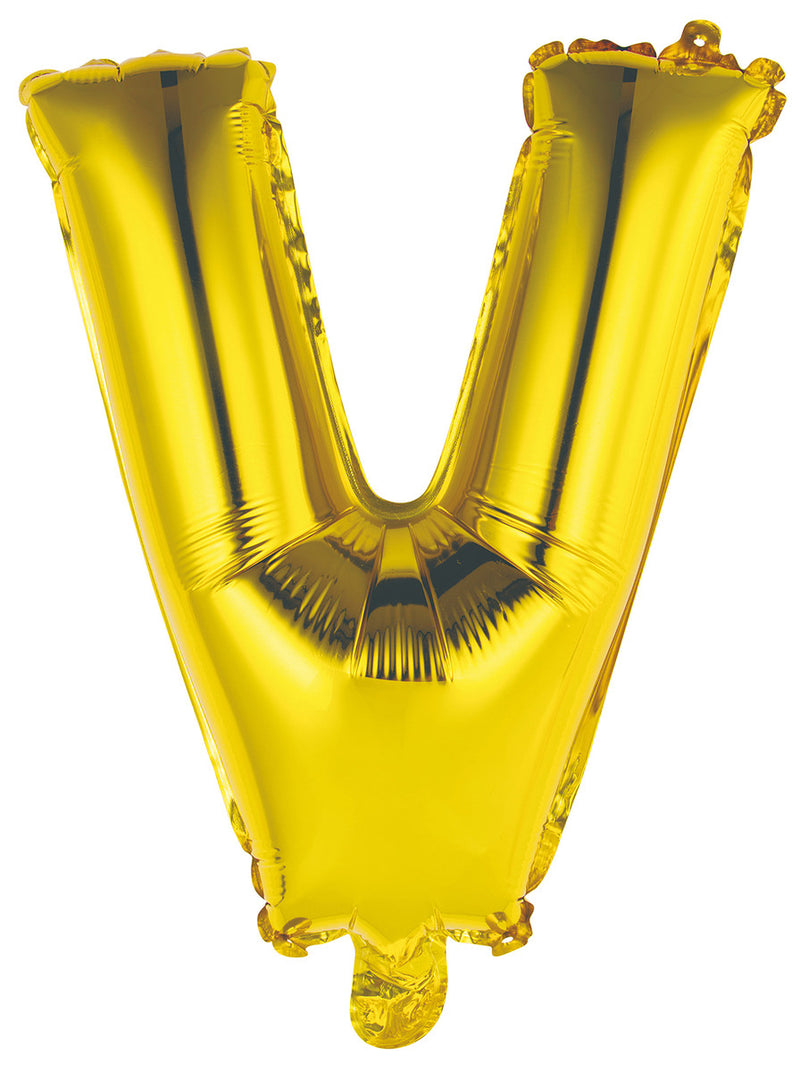 Gold Letter V Foil Balloon 35cm - Air Fill Only – The Party Superstore