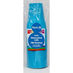 Azure Blue Plastic Cups - Pack of 20