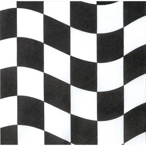 BLACK & WHITE CHECK  Lunch Napkins - Pack of 16