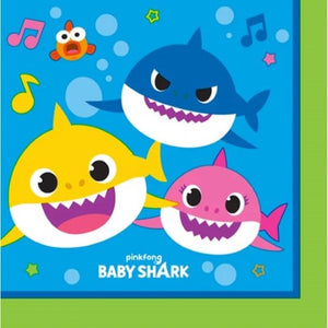 Baby Shark Beverage Napkins - Pack of 16