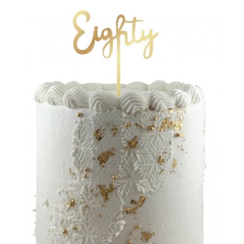 Eighty Gold Acrylic Cake Topper