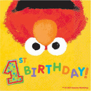 Elmo's 1st Birthday Beverage Napkins - Pack of 36