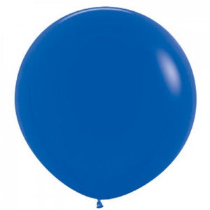 3ft Round Fashion Blue Qualatex Plain Latex Balloon UNINFLATED