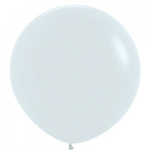 3ft Round White Sempertex Plain Latex Balloon UNINFLATED