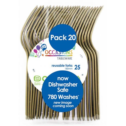 Gold Plastic Forks - Pack of 20