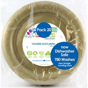 Gold Plastic Lunch Plates - Pack of 20