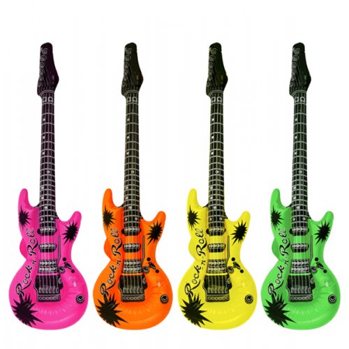 Inflatable Guitar 106cm 4 assorted neon colours