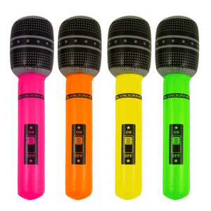 Inflatable Microphone 40cm 4 assorted neon colours