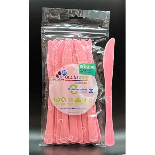 Light Pink Plastic Knives - Pack of 20