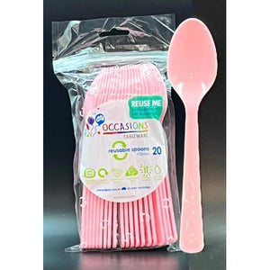 Light Pink Plastic Spoons - Pack of 20