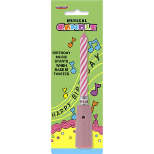 Musical Twist-pink Happy Birthday Candle