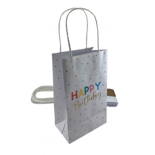 Party Bag Paper 215x130x80mm Happy Birthday Pack 5