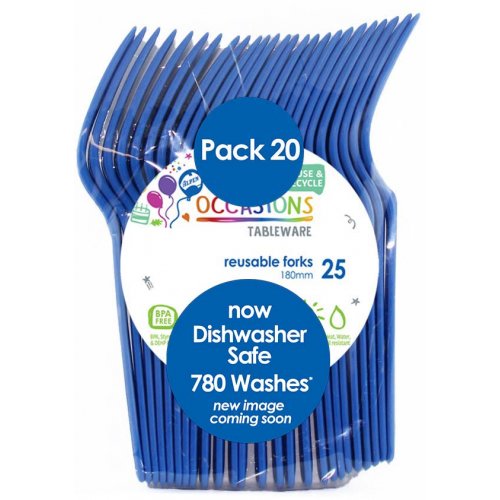 Royal Blue Plastic Forks - Pack of 20