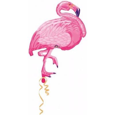 Flamingo Beach SuperShape Foil Balloon UNINFLATED