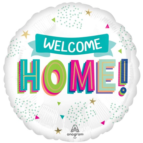 18 Inch Welcome Home  Foil Balloon UNINFLATED