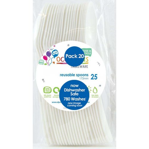 White Plastic Spoons - Pack of 20