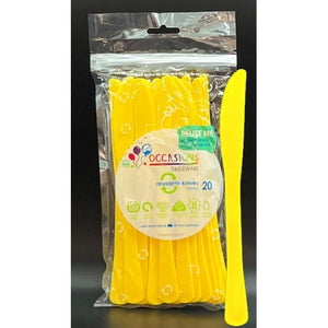 Yellow Plastic Knives - Pack of 20