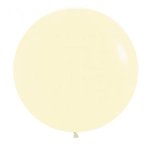 24 Inch (60 CM) Round Matte Pastel Yellow Sempertex Plain Latex Balloon UNINFLATED