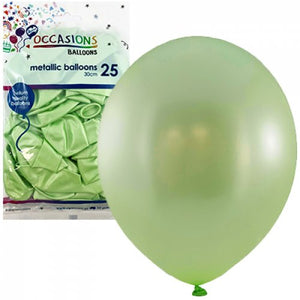 30cm Metallic Mint Balloons - Pack of 25