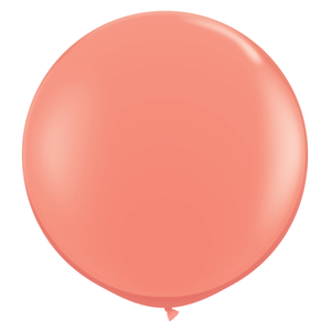 3ft Round Coral Qualatex Plain Latex Balloon UNINFLATED