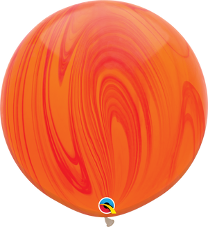 3ft Round Red Orange Agate Rainbow Superagate Qualatex Latex Balloon UNINFLATED