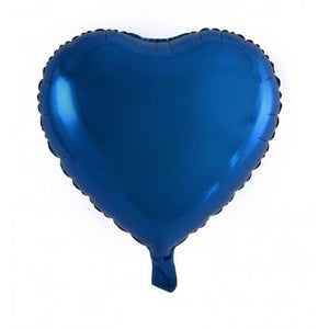 45cm Heart Blue Foil Balloon UNINFLATED