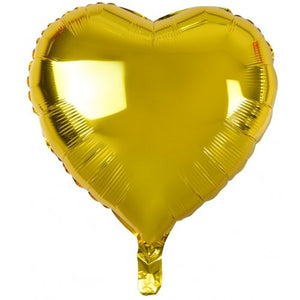 45cm Heart Gold Foil Balloon UNINFLATED