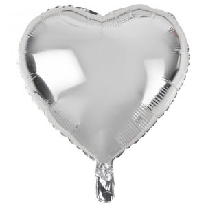 45cm Heart Silver Foil Balloon UNINFLATED