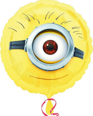 45cm Minions Eyeball Round Foil Balloon UNINFLATED