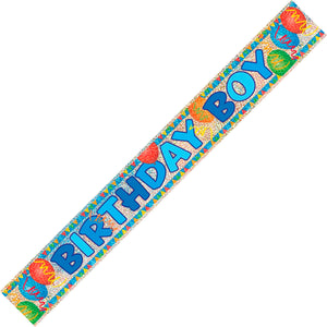 Birthday Boy Prismatic Foil Banner