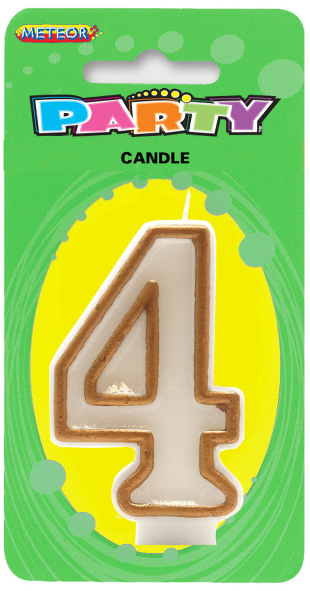 Gold Border Candle Number #4