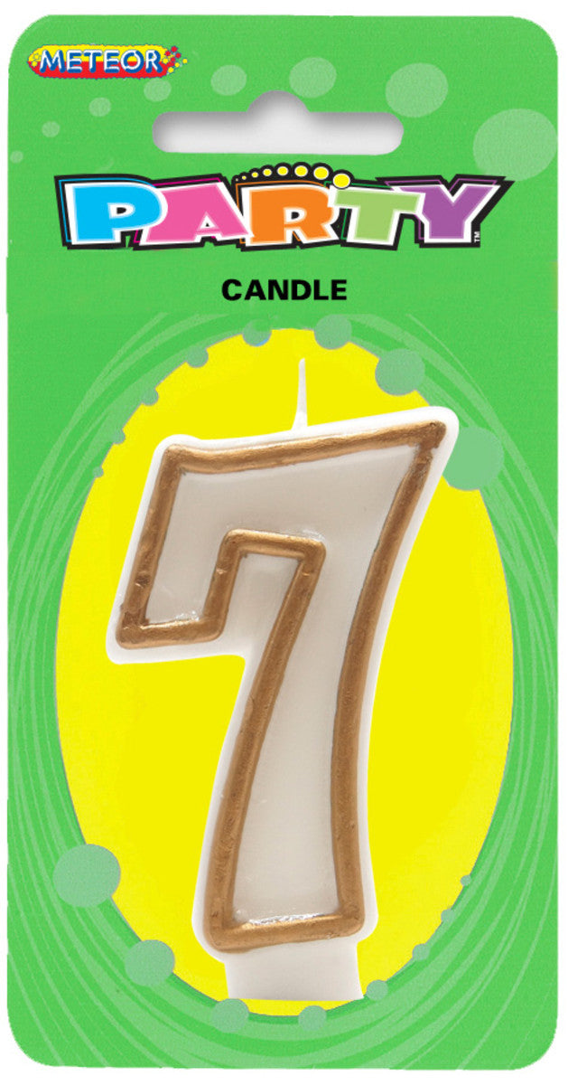 Gold Border Candle Number #7