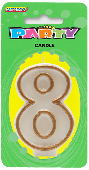 Gold Border Candle Number #8