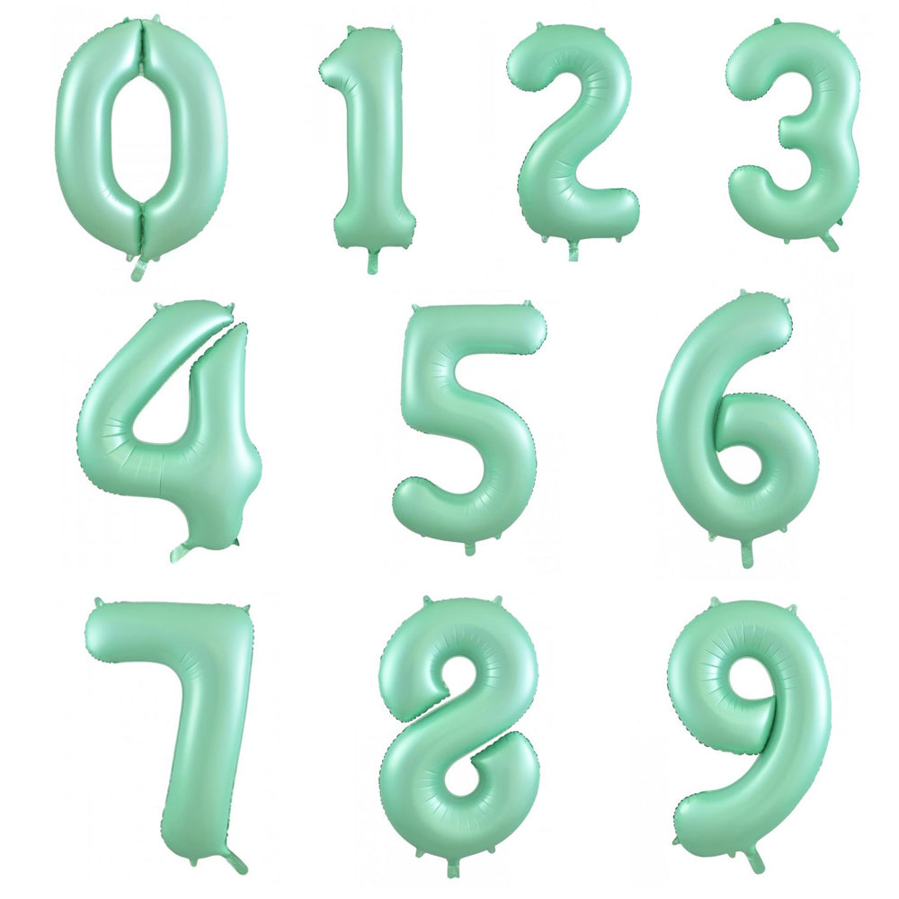 Matt Pastel Green Helium Inflated Number Foil Balloon Each – The Party 