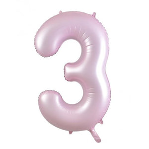 Matt Pastel Pink Number 3 Supershape 86cm Foil Balloon UNINFLATED