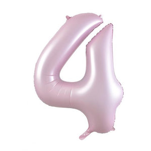 Matt Pastel Pink Number 4 Supershape 86cm Foil Balloon UNINFLATED