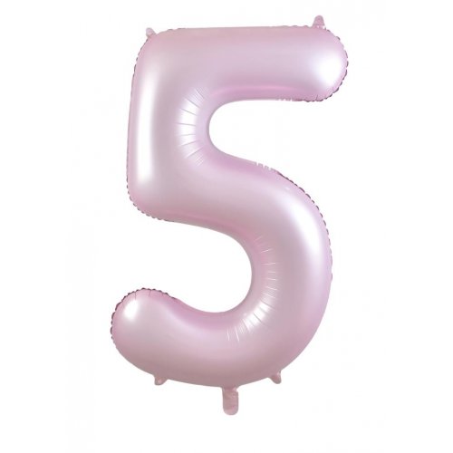 Matt Pastel Pink Number 5 Supershape 86cm Foil Balloon UNINFLATED