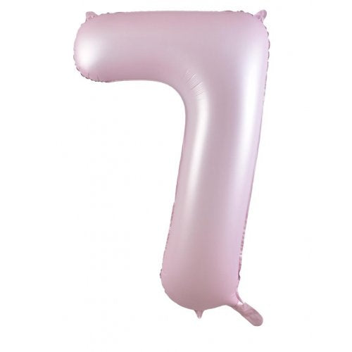 Matt Pastel Pink Number 7 Supershape 86cm Foil Balloon UNINFLATED