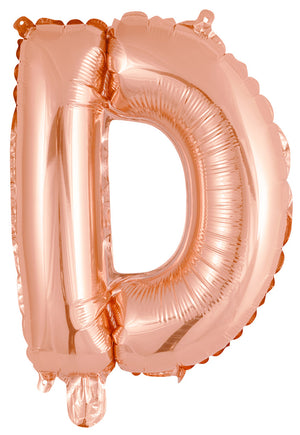 Rose Gold Letter D Foil Balloon 35cm - Air Fill Only