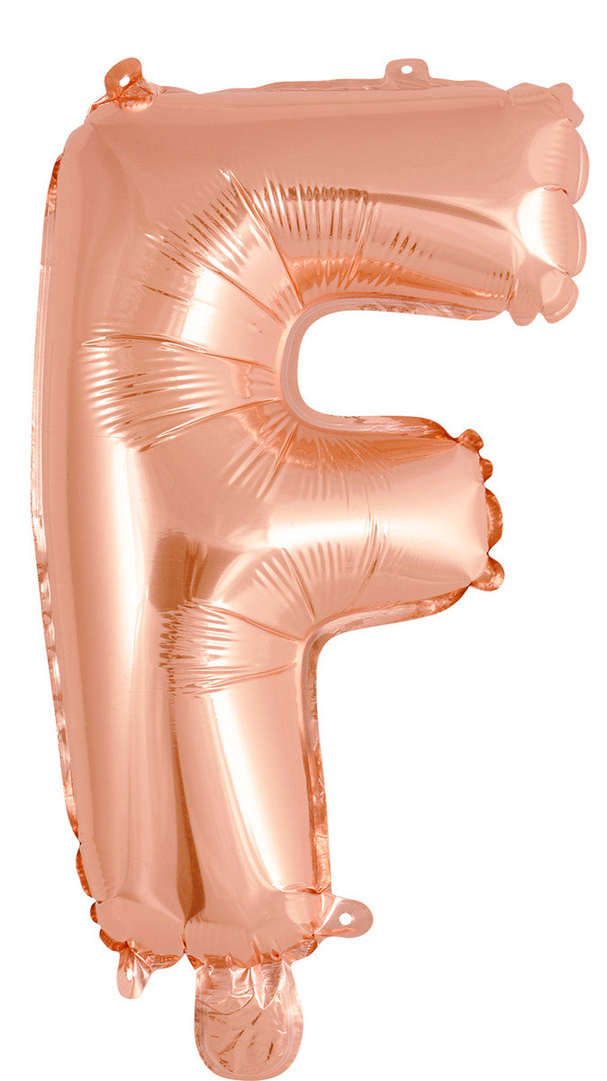 Rose Gold Letter F Foil Balloon 35cm - Air Fill Only