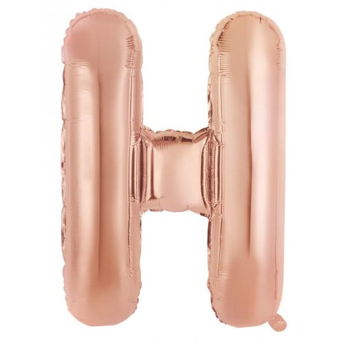 Rose Gold Letter H Supershape 86cm Alphabet Foil Balloon UNINFLATED