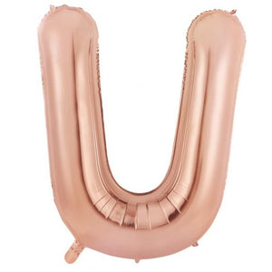 Rose Gold Letter U Supershape 86cm Alphabet Foil Balloon UNINFLATED