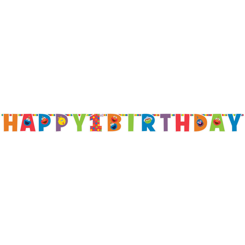 Sesame Street 1st Birthday Jumbo Letter Happy Birthday Banner Kit – The ...