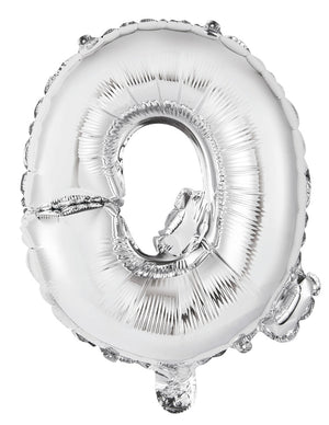 Silver Letter Q Foil Balloon 35cm - Air Fill Only