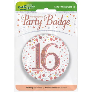 Sparkling Fizz Rose Gold Badge #16