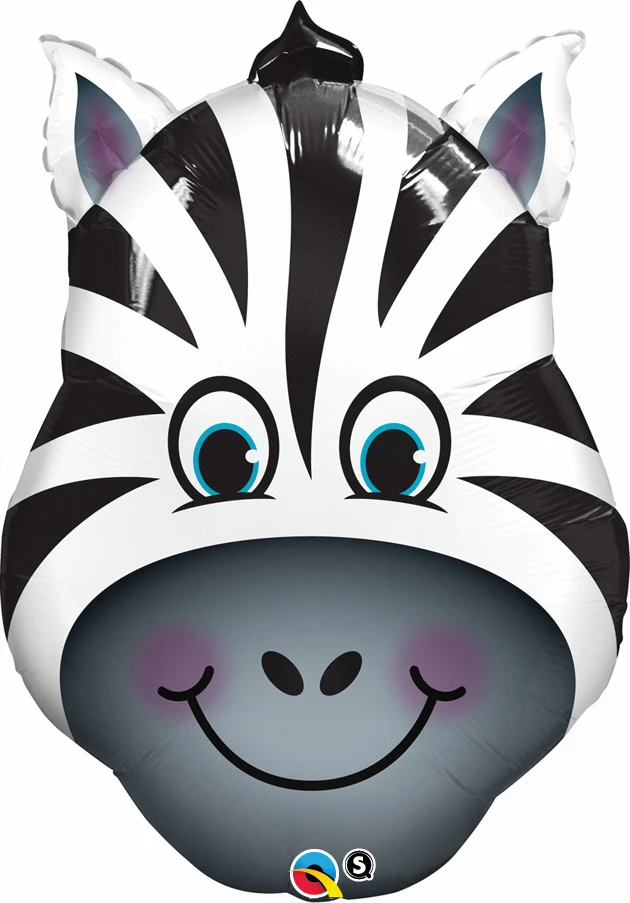 Zany Zebra SuperShape Foil Balloon UNINFLATED